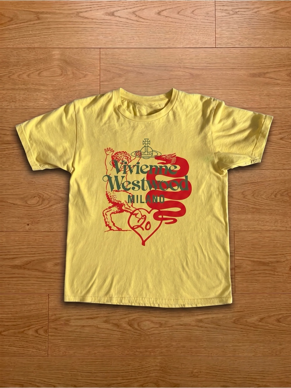 Vivienne Westwood Milano Orb Snake Faun Archive Yellow Graphic T-Shirt